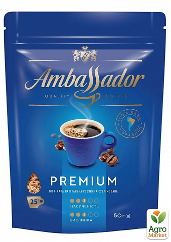 Кава розчинна Premium ТМ "Ambassador" 50г упаковка 36 пак - фото 2