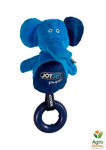 Джойсер м'яка іграшка для цуценят Слон з кільцем і пищалкой синій 22 см (6004620)