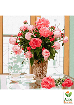 Картина по номерам - Любимые розовые пионы  Идейка KHO32011