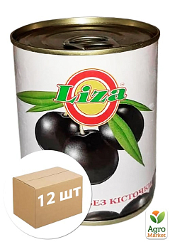 Маслини чорні (без кісточки) ТМ "Liza" 280г упаковка 12 шт8