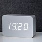 Часы-будильники на аккумуляторе с термометром "BRICK", белый алюминий (GK15W6)  купить