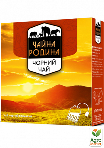 Чай черный байховый ТМ "Чайная семья" 100 пакетиков по 1,5г упаковка 10шт - фото 2