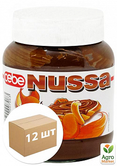 Шоколадно-горіховий крем ТМ "Nussa" 400г упаковка 12 шт1