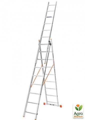 Лестница алюминиевая 3-х секционная BLUETOOLS (3х9 ступенек) (160-9309) - фото 3