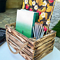 Ящик декоративный деревянный для хранения и цветов "Бланш" д. 25см, ш. 17см, в. 13см. (обожжённый с большими ручками) цена