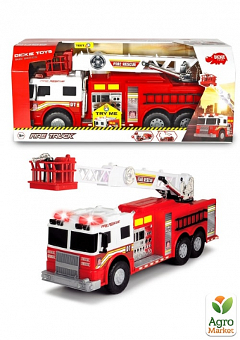 Пожарная машина с телескопической стремянкой, звуковым и световым эффектами, длина 62 см, 3+ Dickie Toys