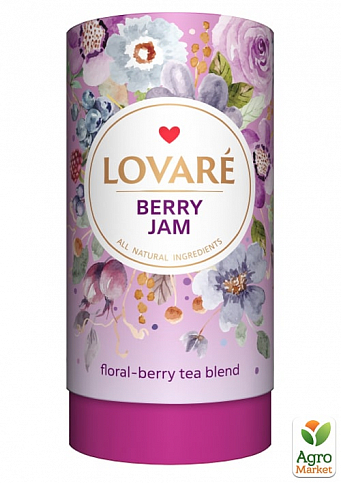Чай (Ягодный джем) на основе цветочного и плодово-ягодного.чая (тубус) ТМ "Lovare" 80г