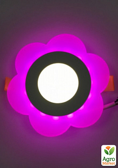 LED панель Lemanso  LM908 "Молочная ромашка" круг  3+3W розовая подсв.  320Lm 4500K 175-265V (331684)2