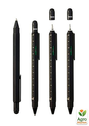 Шариковая многозадачная ручка Troika Construction со стилусом, линейкой, отверткой и уровнем, черная (PIP20/SB) - фото 2
