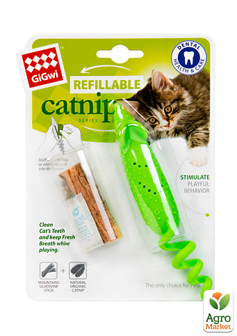 Игрушка для кошек Мышка резиновая GiGwi Refillable Catnip, резина, 16,5 см (2347) - фото 3