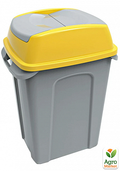 Бак для сміття Planet Hippo 70 л сіро-жовтий (6828)2