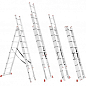 Лестница алюминиевая 3-х секционная универсальная раскладная 3*8ступ. 5.09м INTERTOOL LT-0308