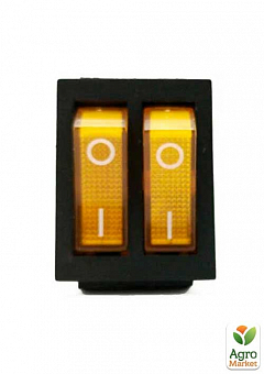 Переключатель  Lemanso  LSW04 двойной жёлтый с подсветкой / KCD2-2101N (12011)1