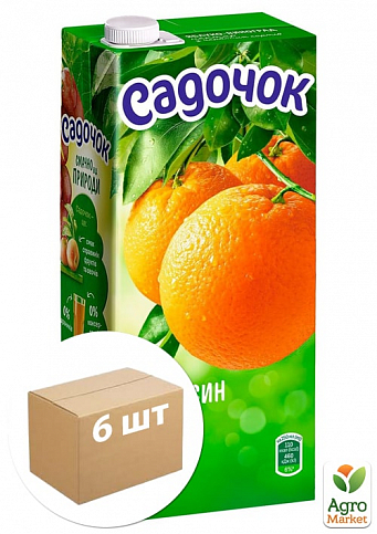 Сік апельсиновий (нектар) ТМ "Садочок" 1,93л упаковка 6шт