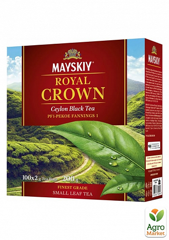 Чай Царська Корона (пачка) ТМ "Майський" 100 пакетиків по 2г
