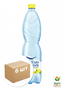 Вода сильногазована (лимон) ПЕТ ТМ "Карпатська джерельна" 1,5л упаковка 6шт1