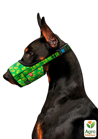 Намордник для собак WAUDOG Nylon, малюнок "Авокадо", пластиковий фастекс, розмір №1, О 14-20 см (5366) - фото 2