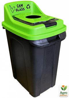 Бак для сортировки мусора Planet Re-Cycler 70 л черный - зеленый (стекло) (12192)2