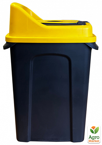 Бак для сортировки мусора Planet Re-Cycler 50 л черный - желтый (пластик) (12189) - фото 5