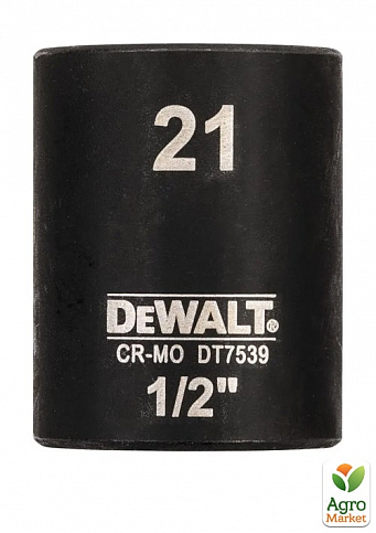 Головка торцевая ударная "IMPACT" DeWALT, короткая, 1/2" х 21 мм, шестигранная DT7539 ТМ DeWALT