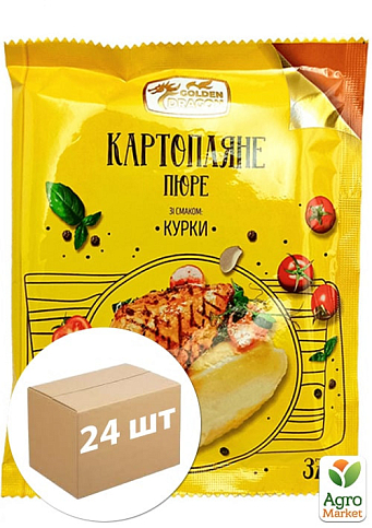 Пюре картофельное (б/п) Со вкусом курицы ТМ "Golden Dragon 37г упаковка 24 шт