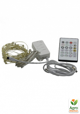 Гирлянда Lemanso IP44 5V RGB 10м с WI-FI+ пульт (40 ключей) + USBкабель/ LM9204 (приложение Tuya) (900108)