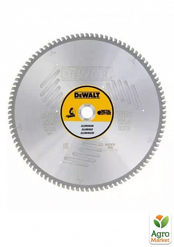 Диск пильный DeWALT, METAL CUTTING, 355 х 25.4 мм, 100 z, TCG, -5 градусов, 4800 об/мин. DT1917 ТМ DeWALT