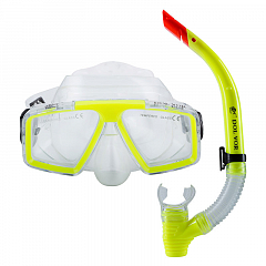 Набір для плавання маска та трубка Dolvor М4204Р підлітковий жовтий SKL83-2827401