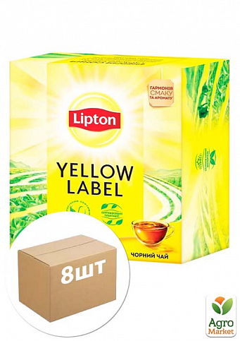 Чай ТМ "Ліптон" 100 пакетиков по 2г упаковка 8шт