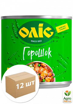 Горошек зеленый (ж/б) ТМ "Олис" 420г упаковка 12шт1