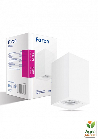 Накладной неповоротный светильник Feron ML307 белый (40133)