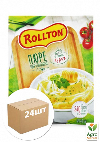 Пюре картопляне (зі смаком курки) саші ТМ "Rollton" 40г упаковка 24шт