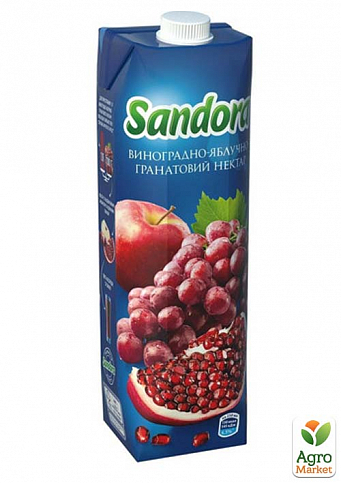 Нектар виноградно-яблочно-гранатовый ТМ "Sandora" 0,95л