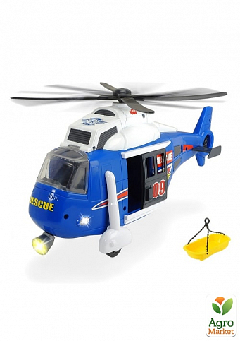 Функціональний вертоліт "Служба порятунку" з лебідкою, звуковим та світловим ефектами, 41 см, 3+ Dickie Toys