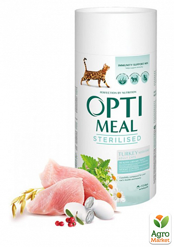 Сухой корм для взрослых стерилизованных кошек Optimeal Sterilised с индюшкой и овсом 650 г (2822310)