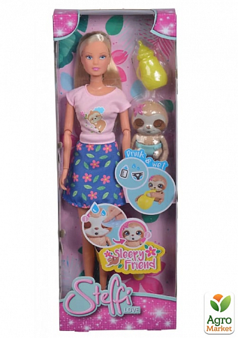Кукла Штеффи со спящим ленивцем, с функцией изменения цвета, с аксессуарами, 3+ Simba Toys