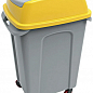 Бак для сміття на колесах Planet Hippo 70 л сіро-жовтий (6923)