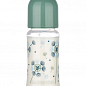 Бутылочка пластиковая с широким горлышком зелёная "Декор" Baby-Nova, 300мл