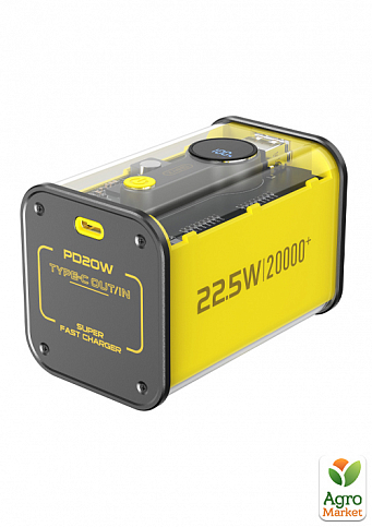 Додатковий зовнішній акумулятор повербанк BYZ W90 20000 mAh 22.5W Type C PD PowerBank жовтий - фото 3