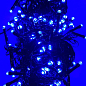 Гірлянда чорний шнур 200 LED синіх ламп 11м  (RV-200B)