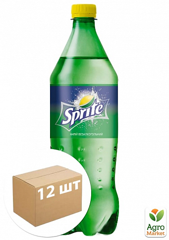 Газований напій (ПЕТ) ТМ "Sprite" 1л упаковка 12шт