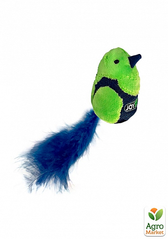 Джойсер м'яка іграшка для котів Птах зі звуковим чіпом зелена 19см (6013600)