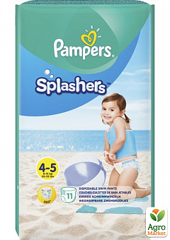 PAMPERS Детские одноразовые подгузники-трусики для плавания Splashers Размер 4-5 Maxi (9-15 кг) Средняя 11 шт1