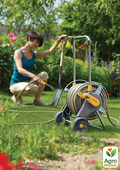 Катушка металлическая для шланга до 90 м + 2 коннектора Plus HoZelock 2460 (12053)10