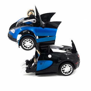Машинка Трансформер Bugatti Robot Car Size 118 Синя SKL11-279519