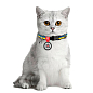 Ошейник для кошек нейлоновый WAUDOG Nylon с QR паспортом, рисунок "Colors of freedom", пластиковый фастекс, XS, Ш 10 мм, Длина 20-30 см (5210-4020) купить