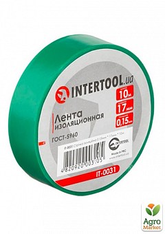 Стрічка ізоляційна 0.15мм * 17мм * 10м зелена INTERTOOL IT-00312