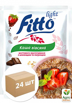 Каша вівсяна миттєвого приготування з Шоколадом та Полуницею ТМ "Fitto light" 40г упаковка 24 шт1
