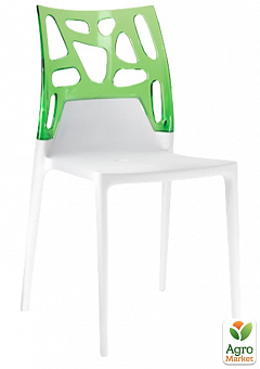 Стілець Papatya Ego-Rock біле сидіння, верх прозоро-зелений (2525)1