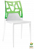 Стілець Papatya Ego-Rock біле сидіння, верх прозоро-зелений (2525)